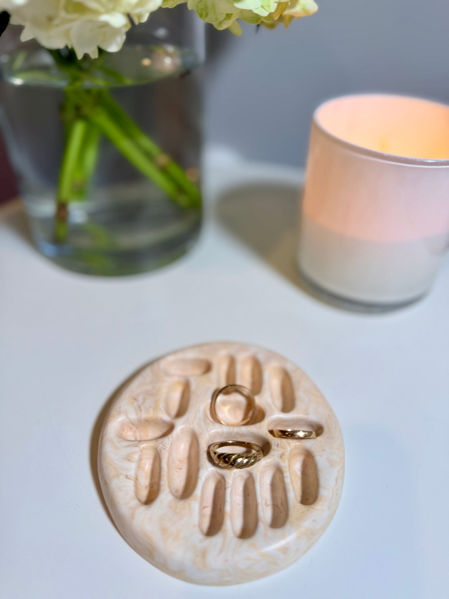 Fossil Form Ring Dock in Limestone Bone