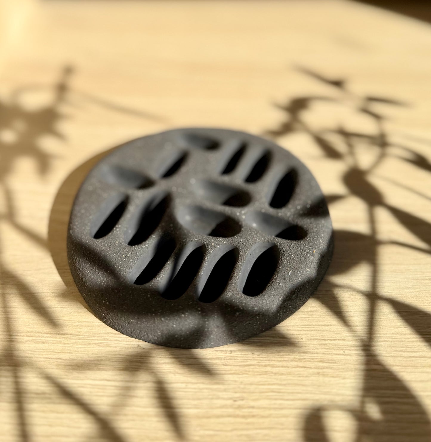Fossil Form Ring Dock in graphite- fine stone finish