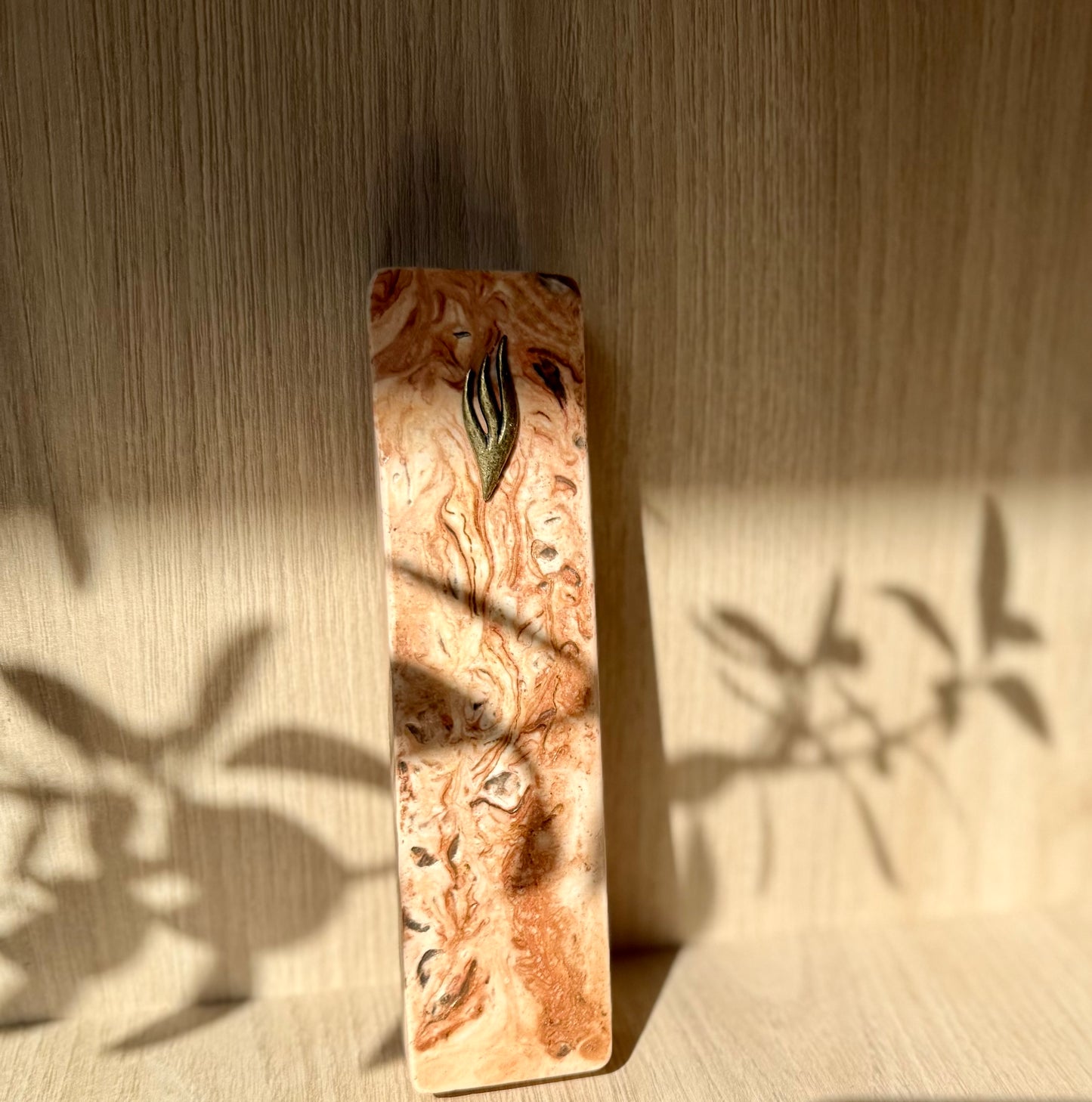 Large Mezuzah - brown and mauve