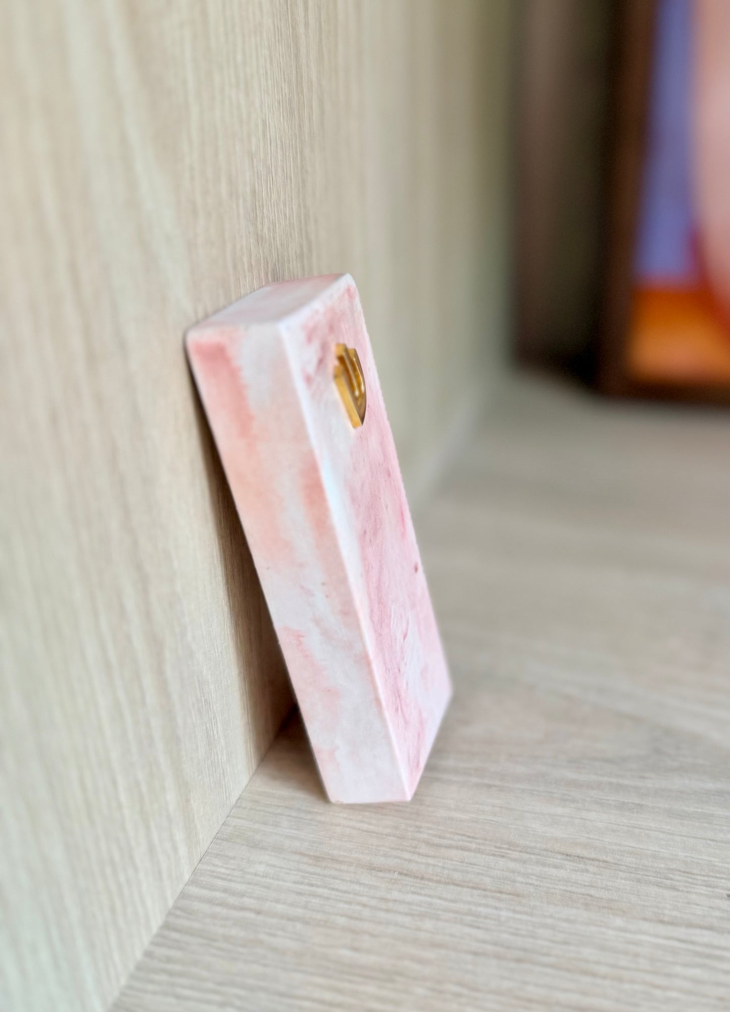 Small Mezuzah in soft blush pink