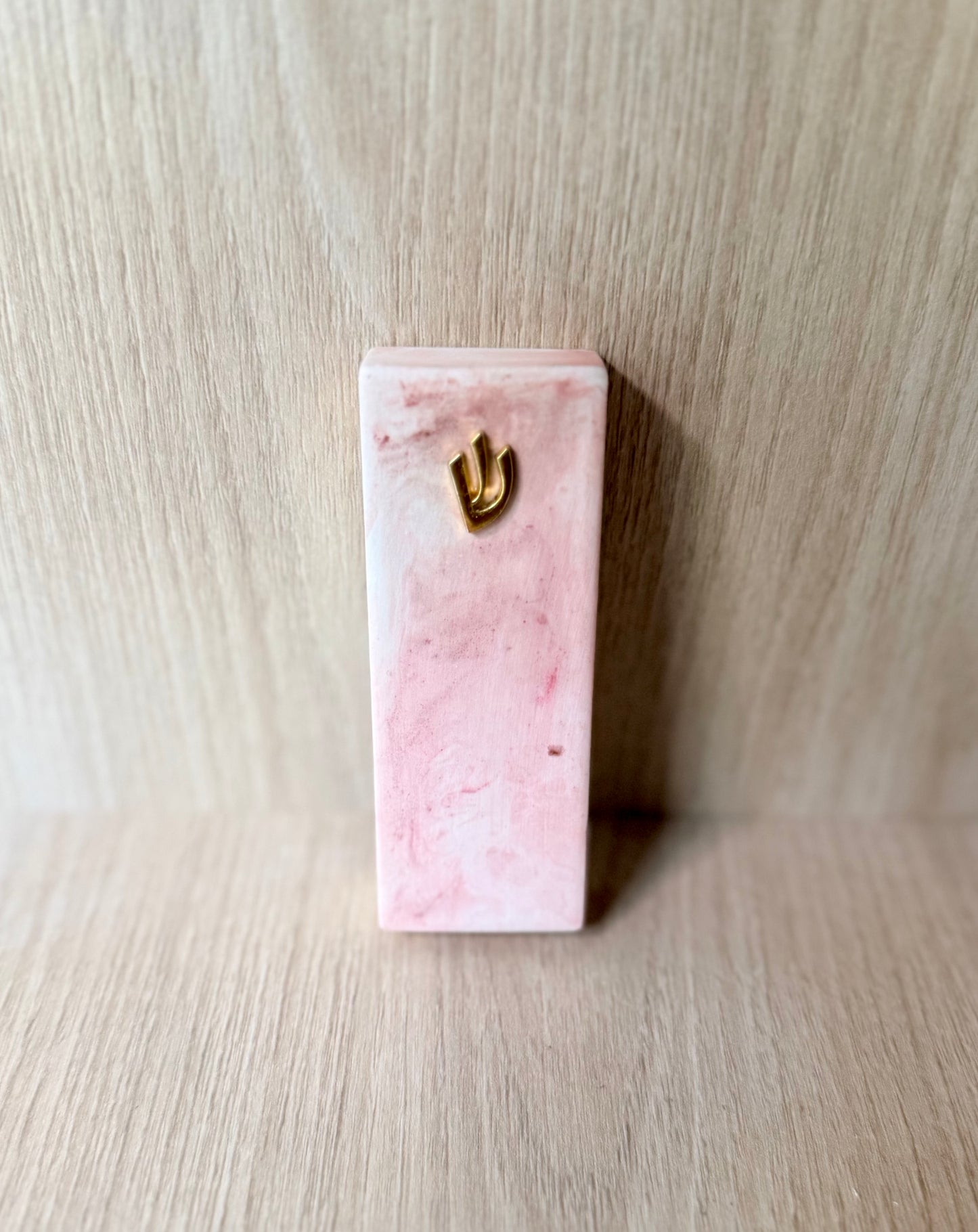 Small Mezuzah in soft blush pink